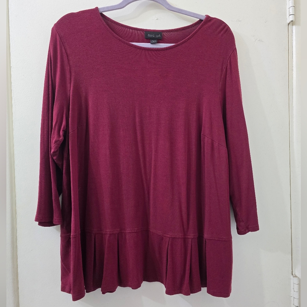 J. Jill Burgundy Long Sleeve Top
